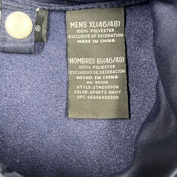 VTG Starter Jacket Athletic Track Mens XL(46/48) Navy Blue White Polyester Retro - Picture 7 of 13